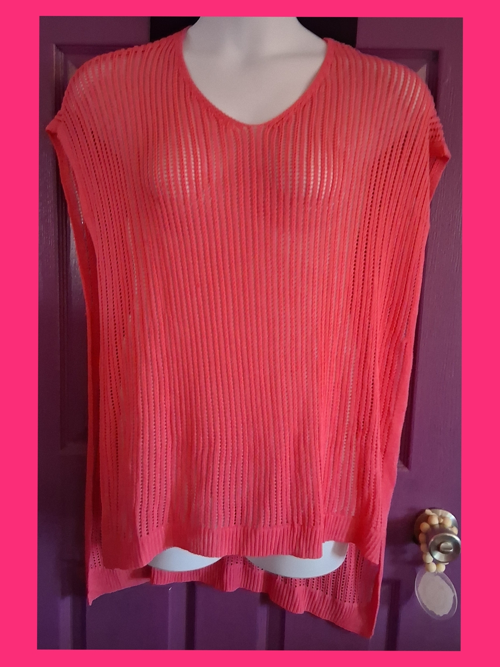 Ponk Open-Knit Sleeveless Tunic Top